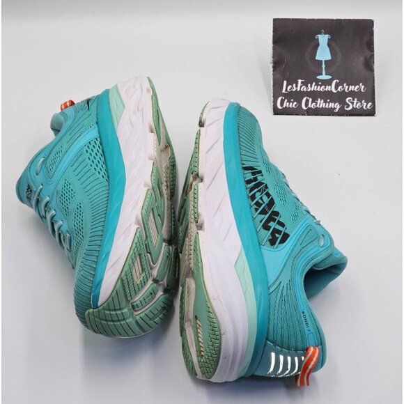 Hoka One One Bondi 7 Women's Green/White Mesh Athletic Running Shoes Sz 9.5 2654 - Picture 13 of 16